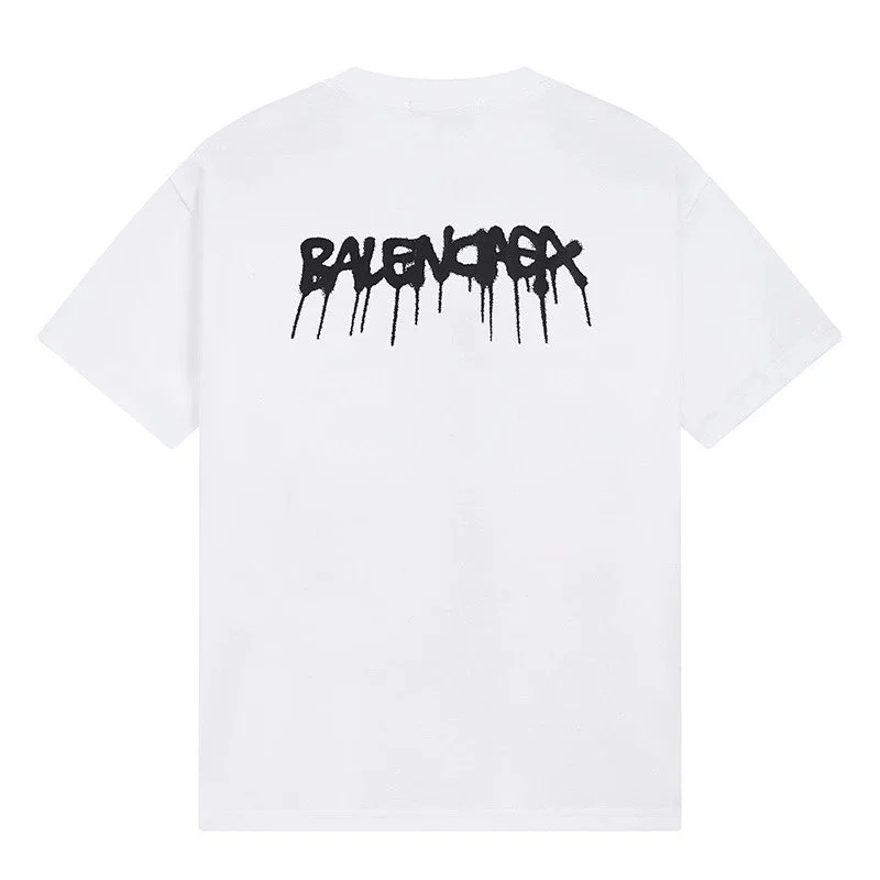 Balenciaga Balenciaga Black Dripped Logo T-Shirt White White - 1