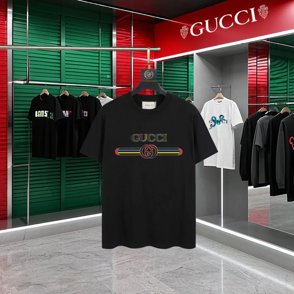 Gucci Gucci Classic Logo Black T-Shirt Black - 1