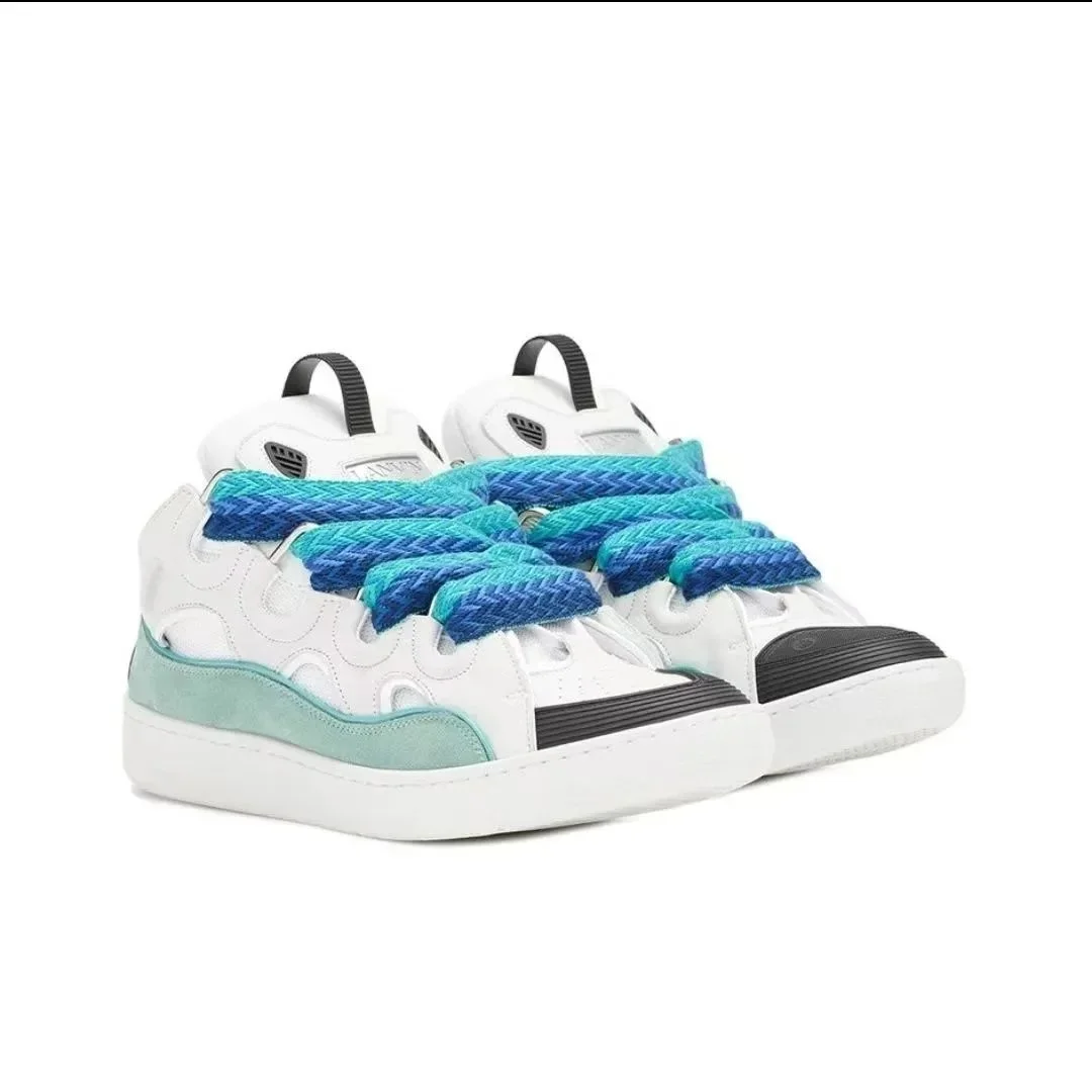 Lanvin Lanvin White/Blue Rope Laces High-Top Sneakers White