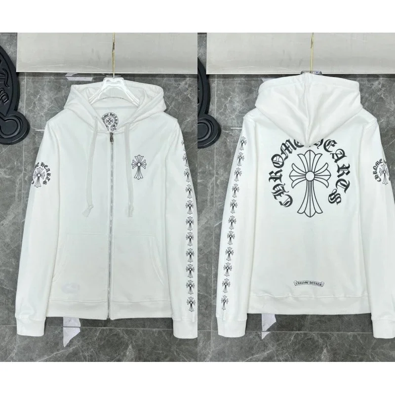Chrome Hearts Chrome Hearts CH Cross White Zip-Up Hoodie White