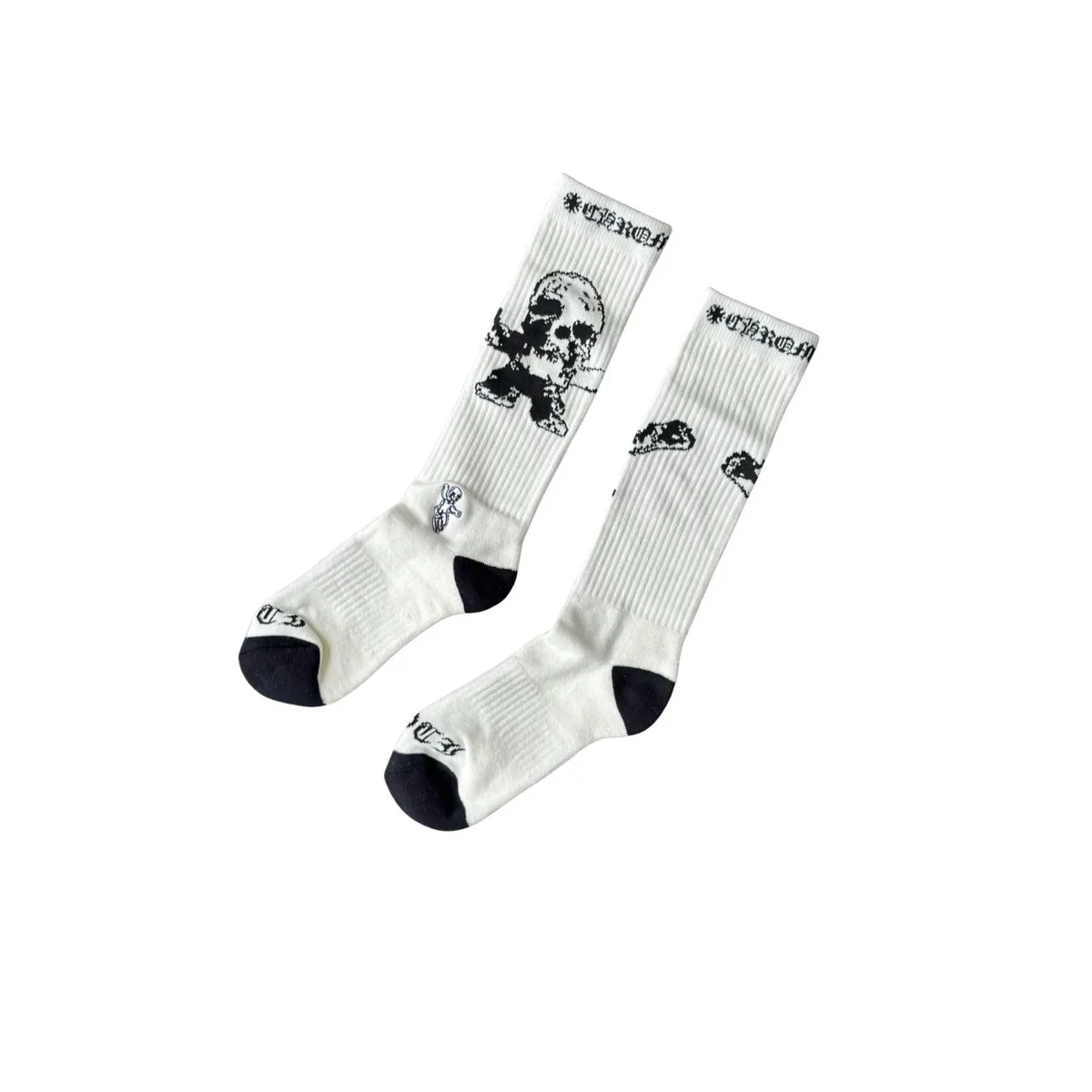 Cav Empt Cav Empt Skull Pixel Art White/Black Socks White - 1