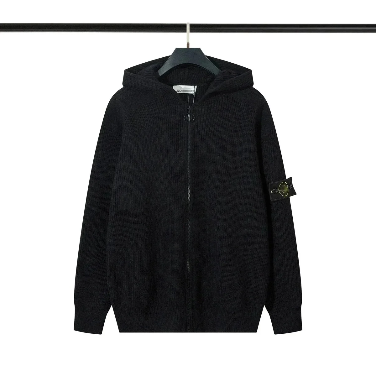 Stone Island Stone Island 68-15 Black Hooded Cardigan Black