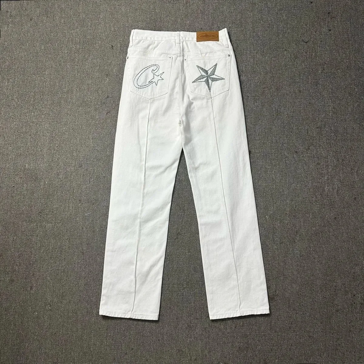 Other White Embroidered Jeans with Star & C Motif White - 1