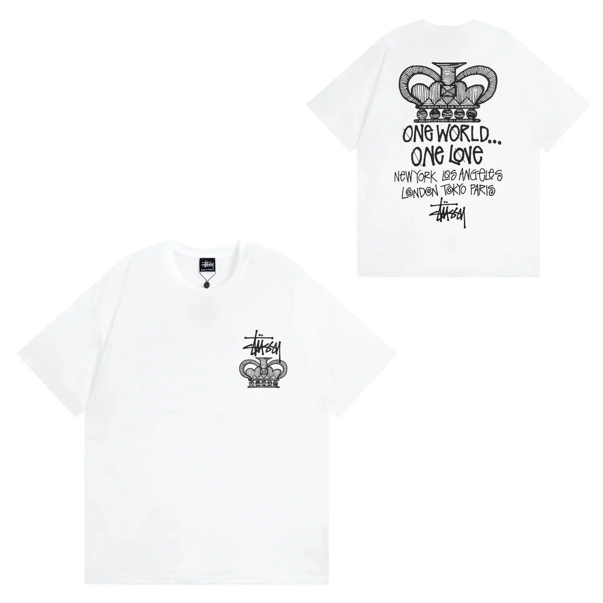 Stussy Stussy STX-039 One World One Love White T-Shirt White - 1