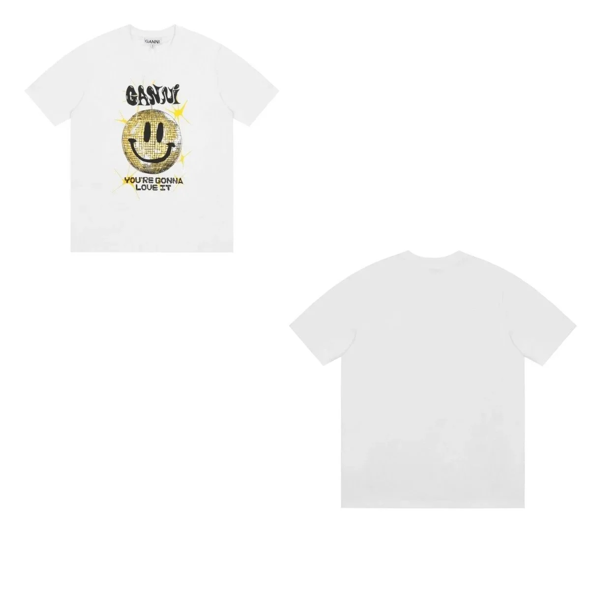 Ganni Ganni White GA28 Disco Ball T-Shirt White - 1
