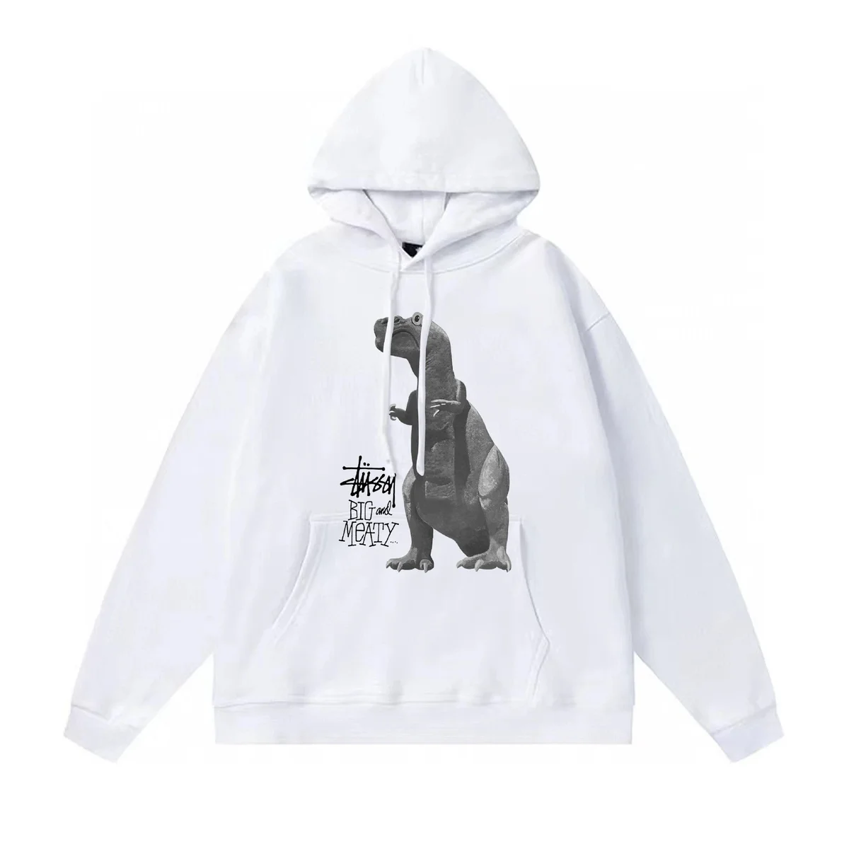 Stussy Stussy Big Meaty Dinosaur White Hoodie White - 1