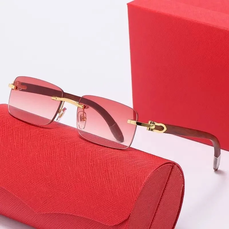 Cartier Cartier Soleil Blanc C4 Gold Frame Red Lens Sunglasses Gold - 1