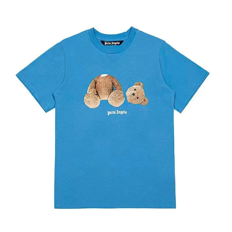 Palm Angels Palm Angels Bear T-Shirt 667 Sky Blue T-Shirts Blue - 1