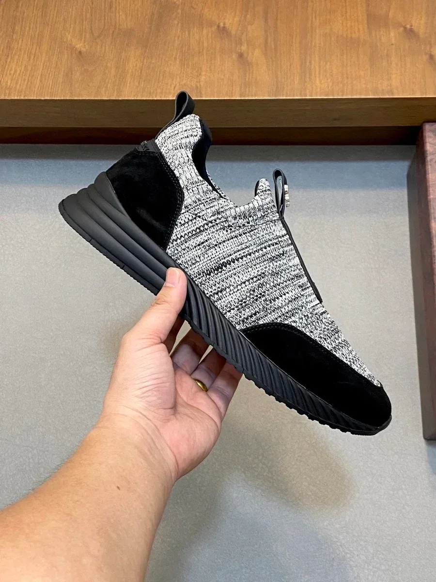 Other Unisex Grey/Black Knit Sneakers Grey - 1
