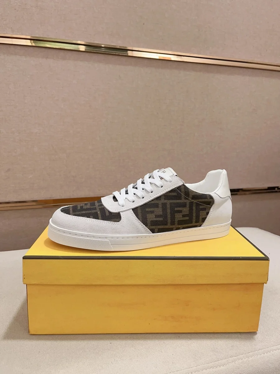 Fendi Fendi Iconic FF Logo Sneakers White/Brown White - 1