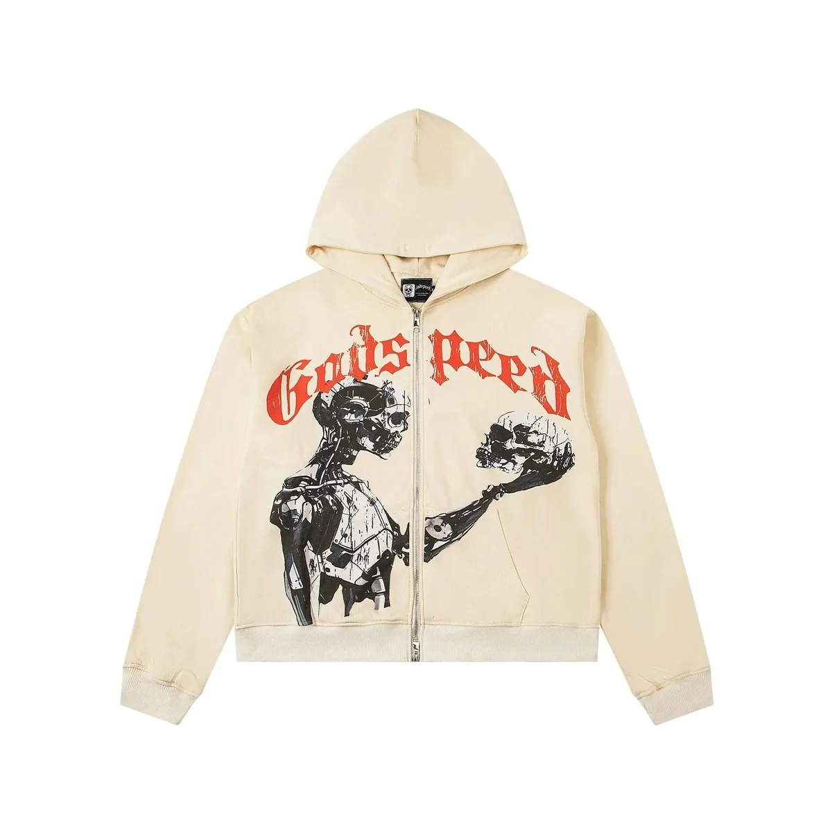 Gorillaz Gorillaz Almond Zip-Up Hoodie Beige - 1