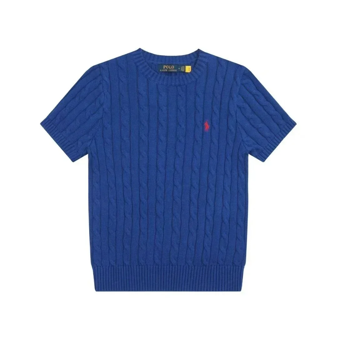 Polo Ralph Lauren Polo Ralph Lauren Royal Blue Cable Knit T-Shirt Blue - 1