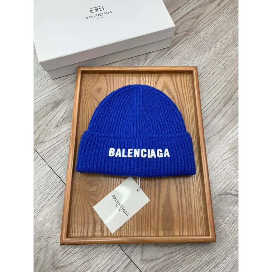Balenciaga Balenciaga Blue 'BALENCIAGA' Beanie Hat Blue - 1