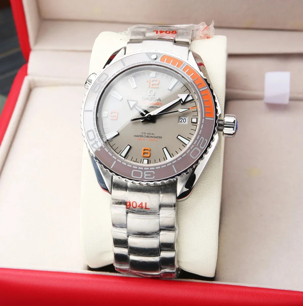 Omega Omega Seamaster Planet Ocean Grey/Orange Watch Silver - 1