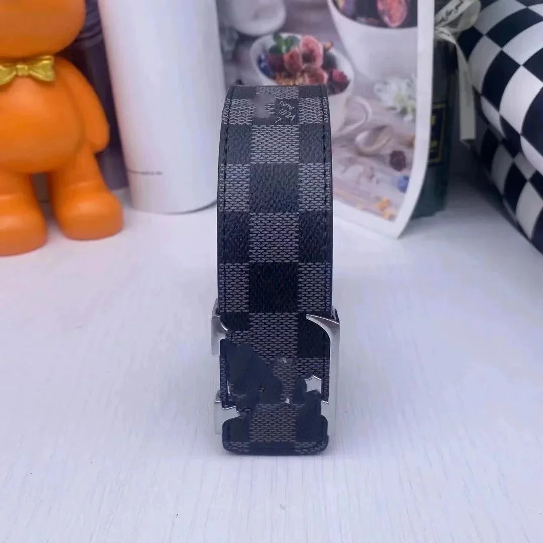 Louis Vuitton Louis Vuitton Damier Checkered Belt Black