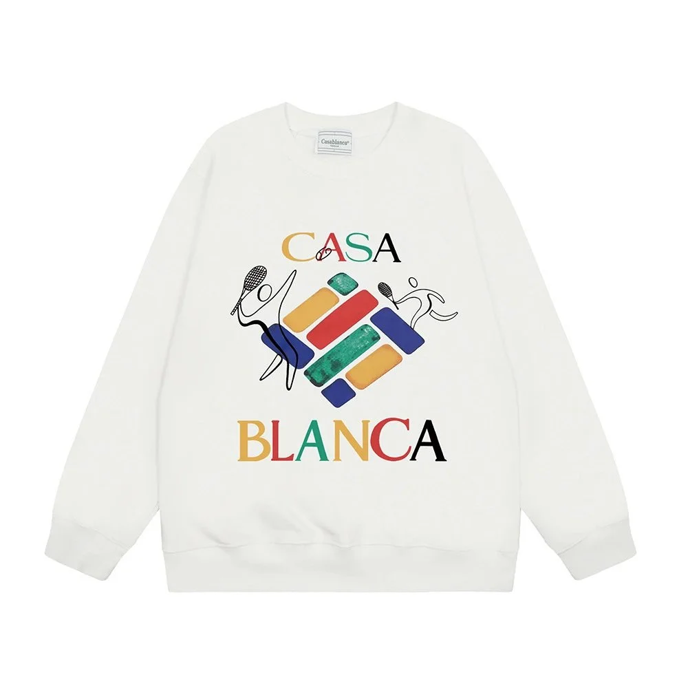 Other Casa Blanca CB-34 Color Block Graphic Sweatshirt White - 1