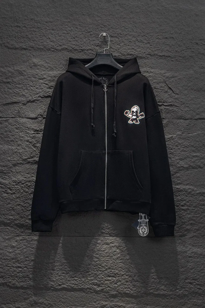 Chrome Hearts Chrome Hearts Black Skull Zip-Up Hoodie Black