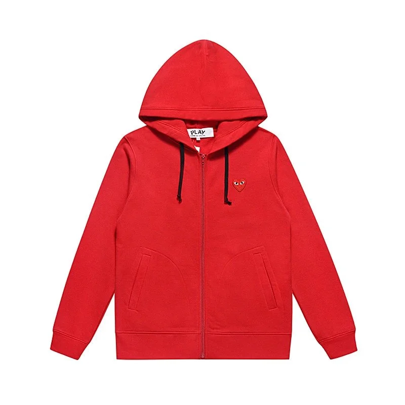 Comme des Garçons Comme des Garçons Play Red Heart Zip-Up Hoodie Red