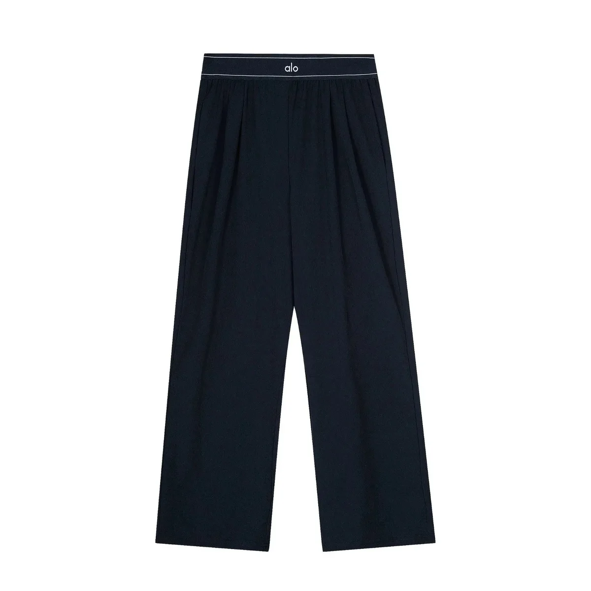 Alo Solid Black Wide Leg Pants