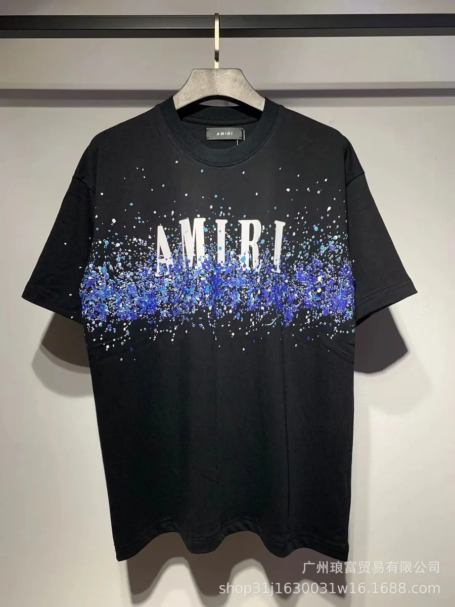 Amiri Amiri Paint Splatter T-Shirt Black Black - 1