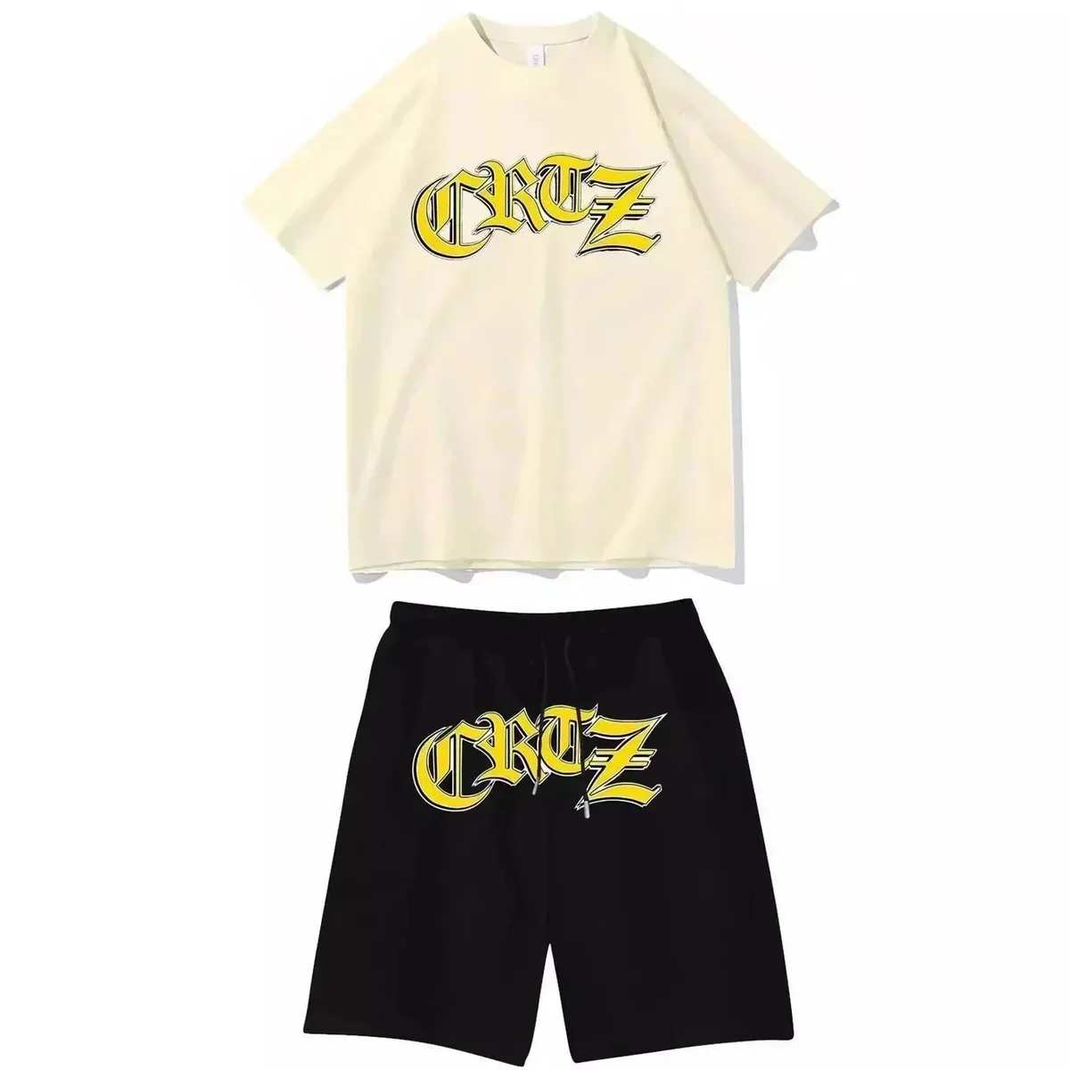 Other Cruz Set Cream & Black T-Shirt and Shorts Cream - 1