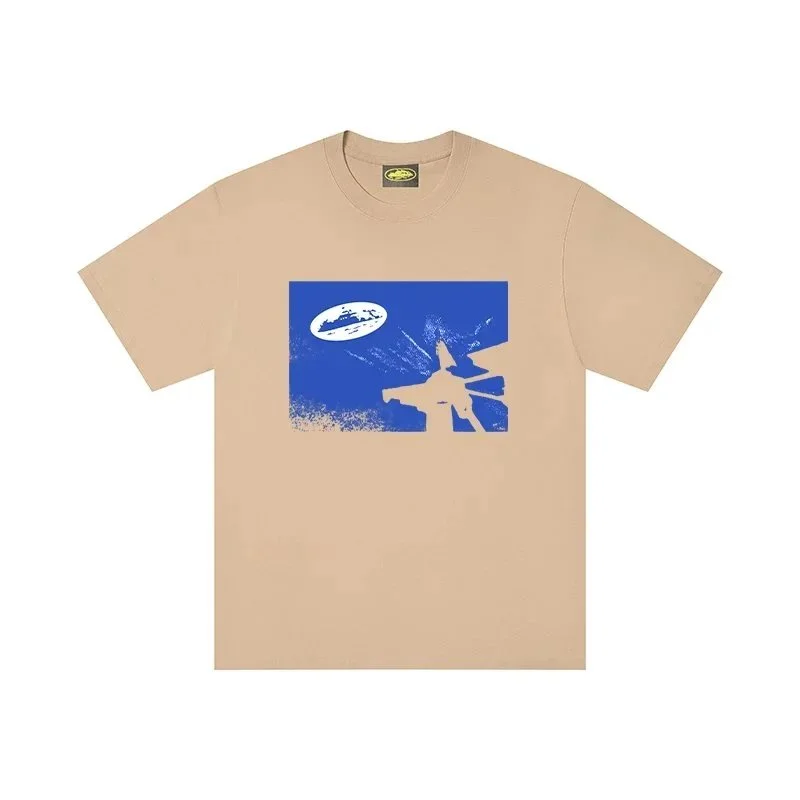 Other T-Shirt with Blue Plane Graphic in Beige Beige - 1