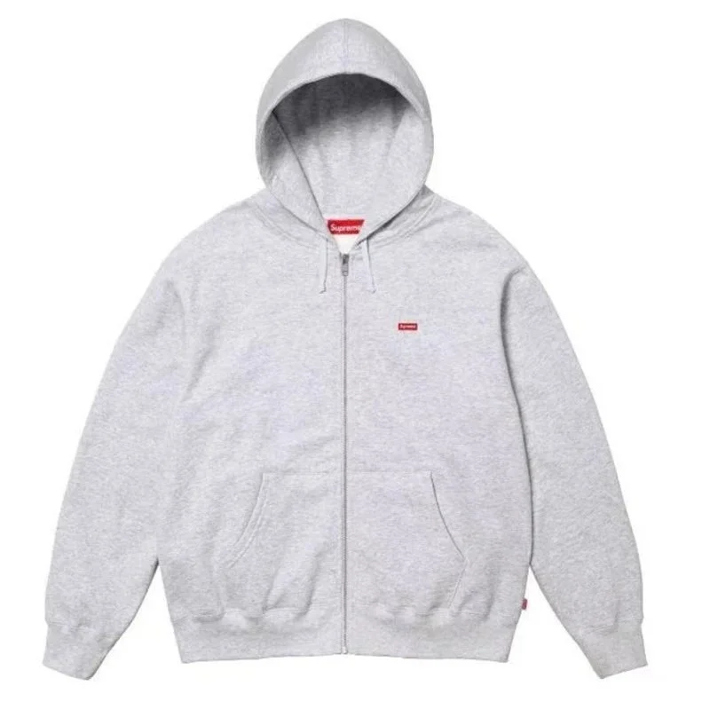 Supreme Supreme Box Logo Heather Grey Zip-Up Hoodie Grey - 1