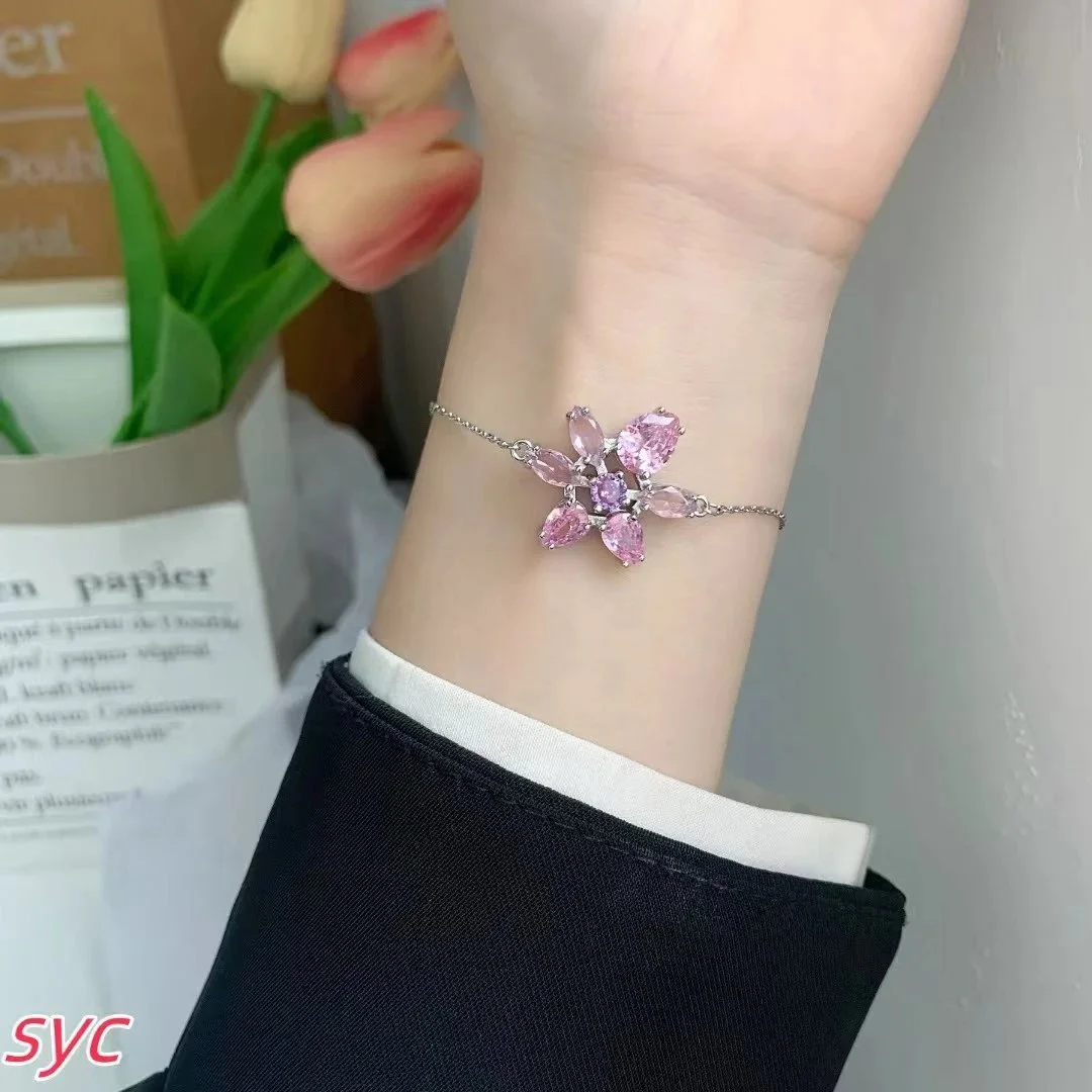 Other Floral Pink Crystal Bracelet Pink - 1