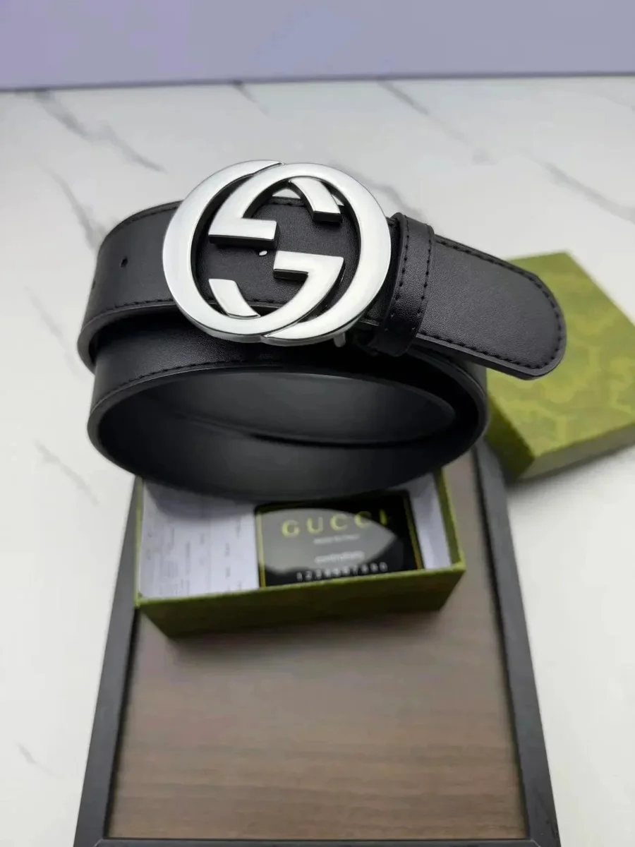 Gucci Gucci Black GG Logo Belt Black