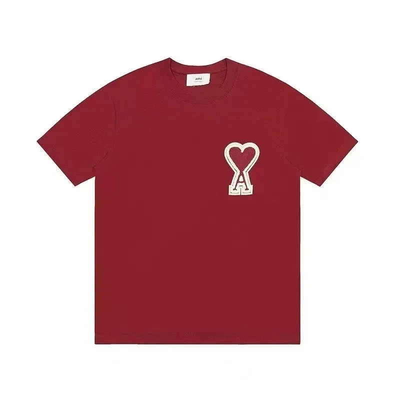 Amiri Amiri Red Heart AMI Logo T-Shirt Red - 1