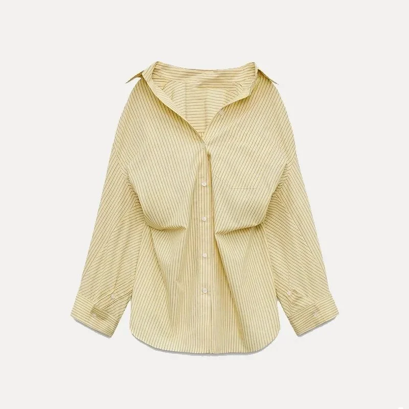 Other Striped Yellow Button-Up Shirt Yellow - 1