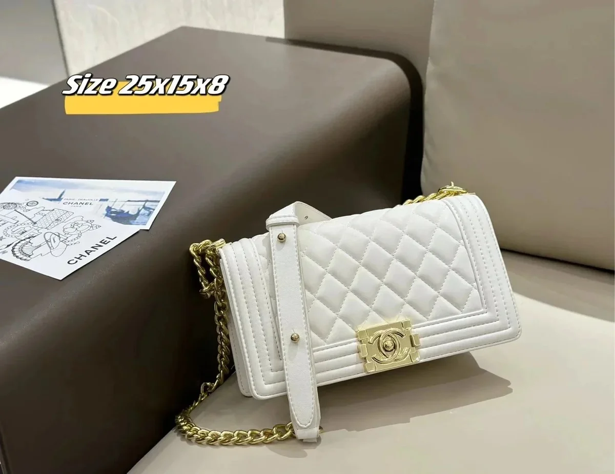 Chanel Classic Flap White Quilted Leather Bag