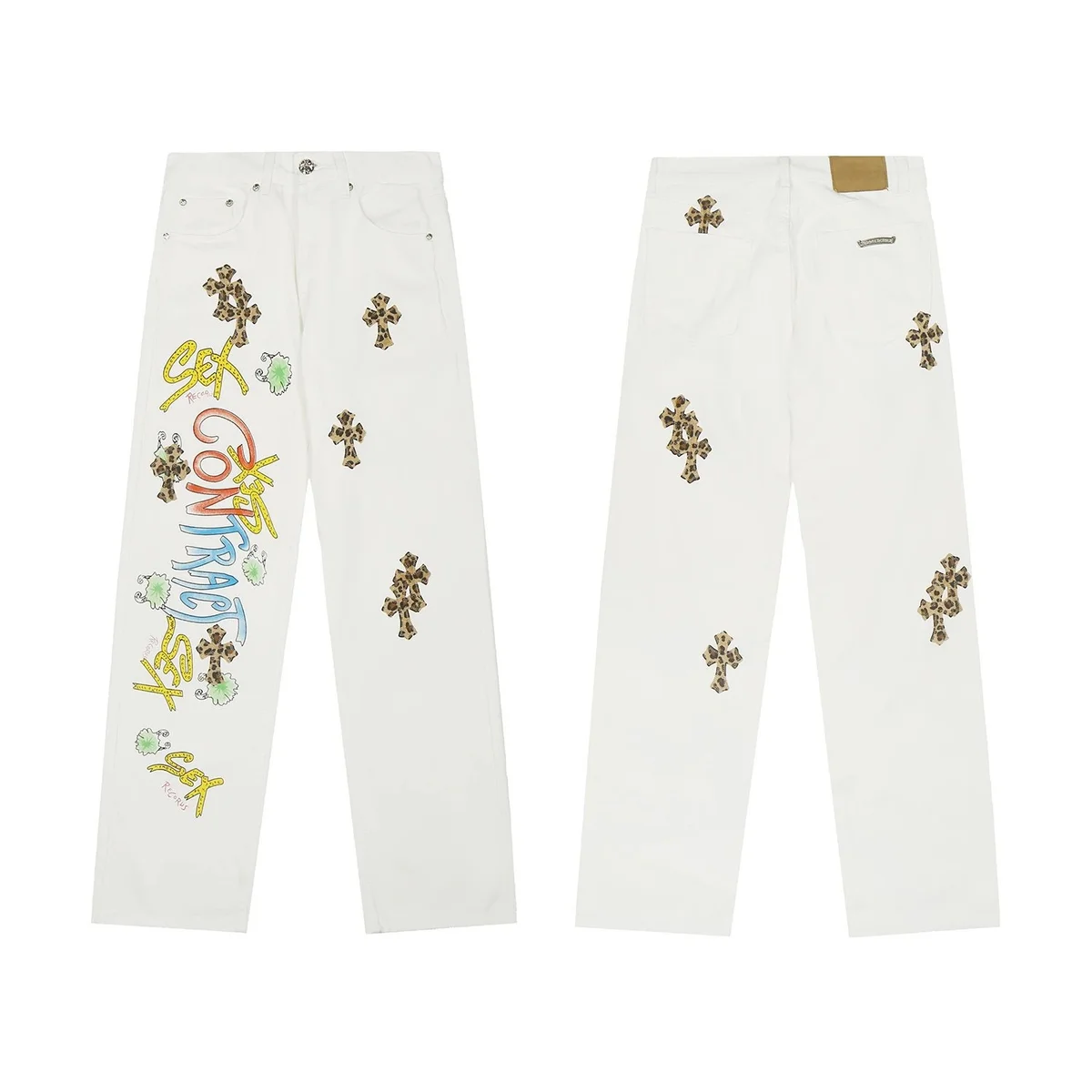 Chrome Hearts Chrome Hearts CH Cross White Denim Jeans White - 1