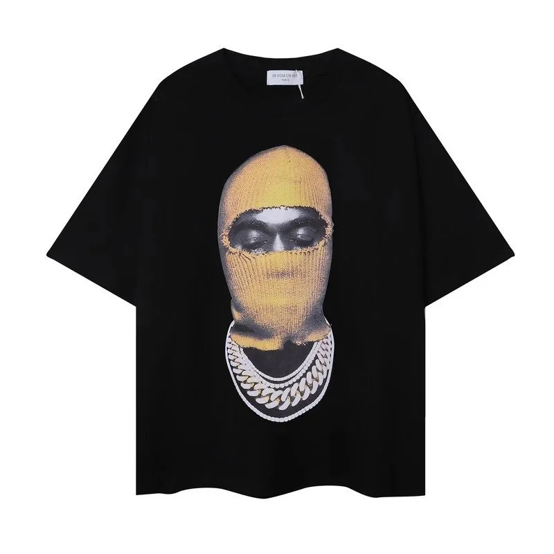 Other Unisex Black Graphic T-Shirt with Mask Print Black - 1