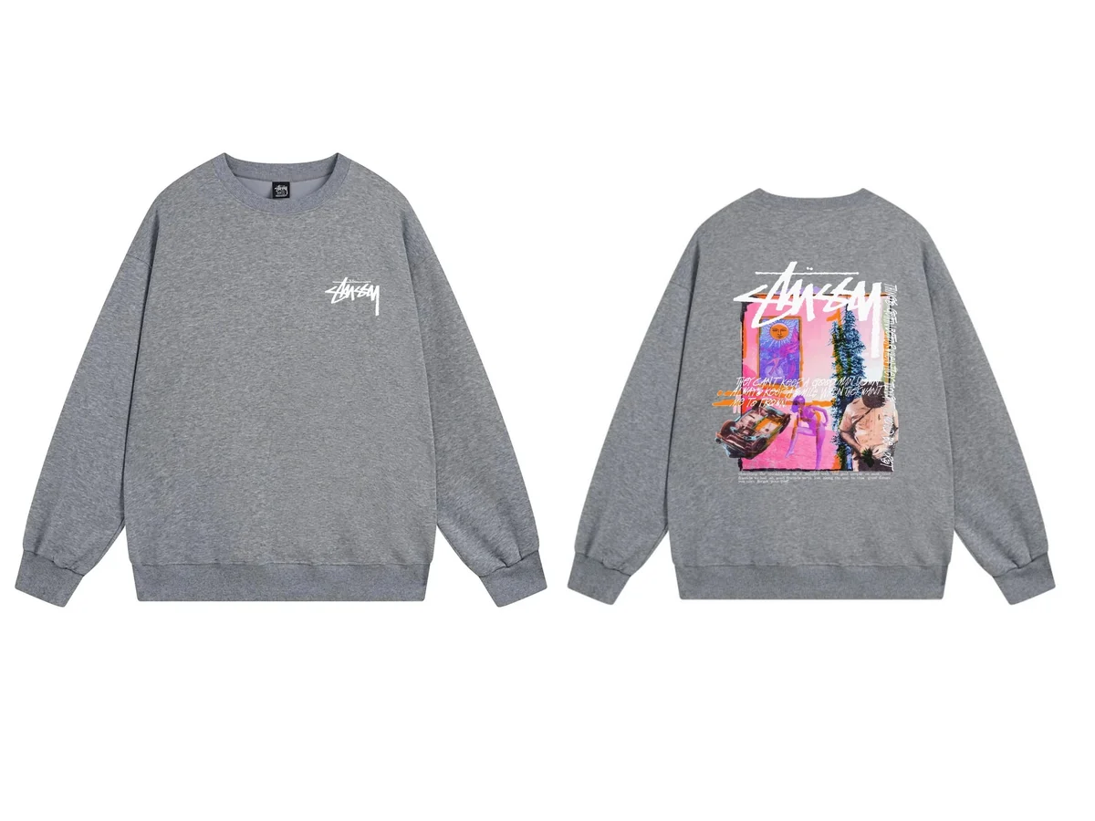 Stussy Stussy Stüssy Graphic Sweatshirt Grey Grey - 1
