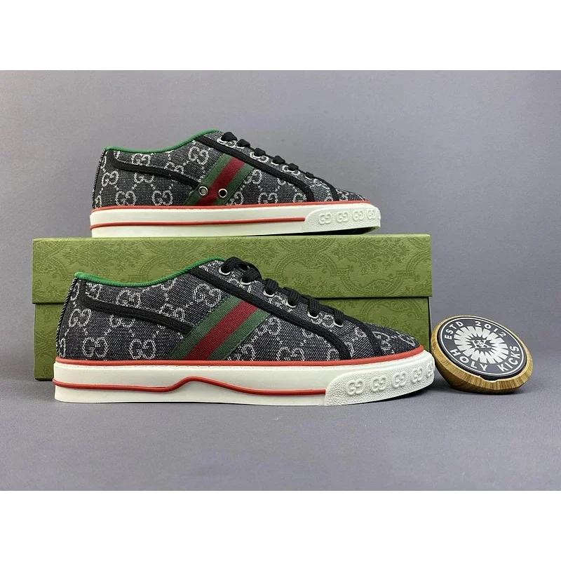 Gucci Gucci Runners GG Monogram Black & Red Sneakers Black - 1