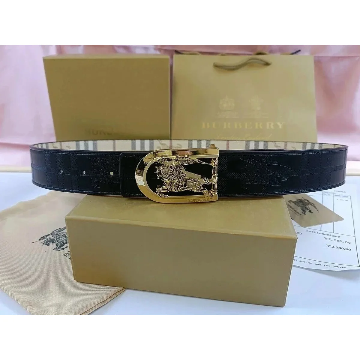 Burberry Burberry Knight Belt Black/Gold Black