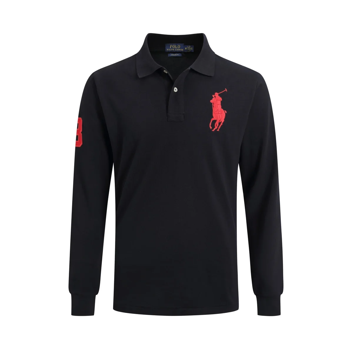 Polo Ralph Lauren Polo Ralph Lauren Big Pony Black Red Long Sleeve Polo Black - 1
