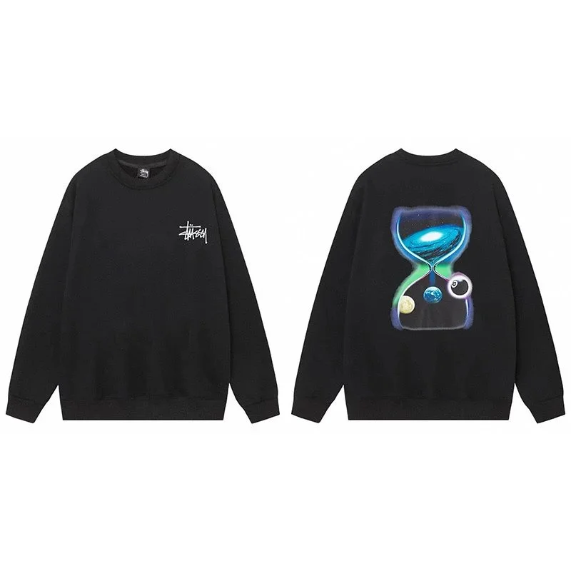Stussy Stussy Stüssy Graphic Crewneck Sweatshirt Black Black - 1