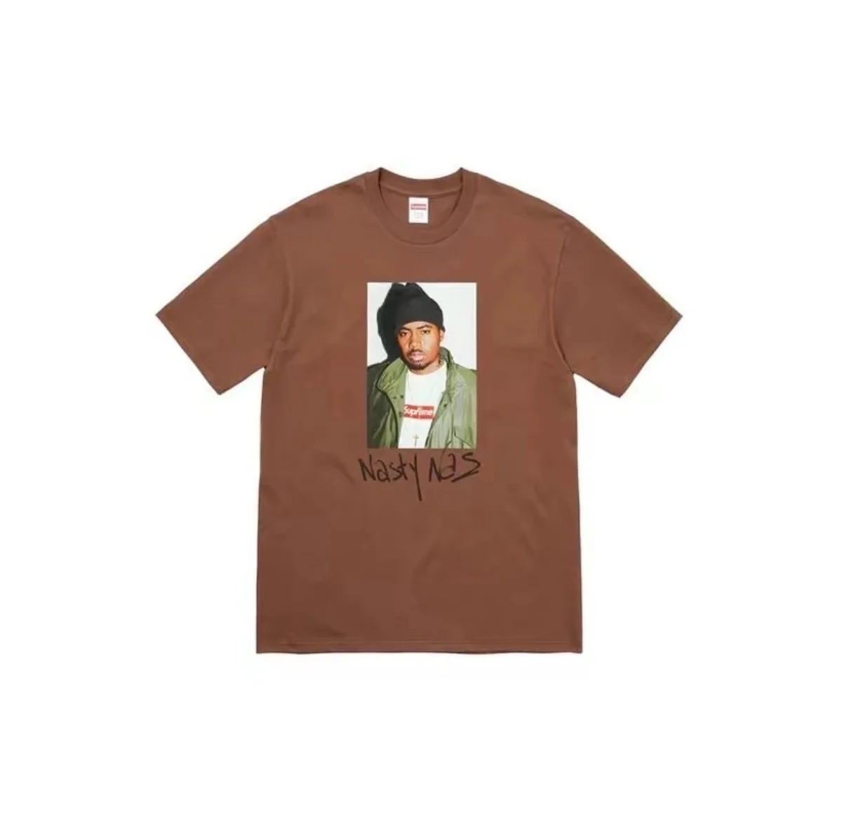 Supreme Supreme Nasty Nas T-Shirt Brown Solid T-Shirt Brown - 1