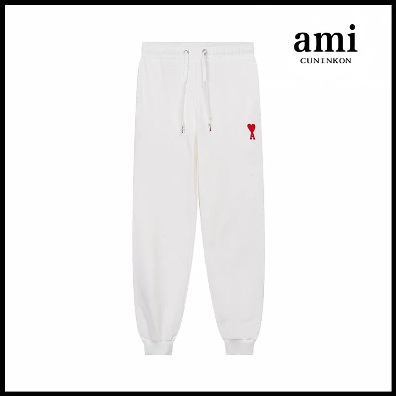 Ami Paris Ami 510 White Sweatpants with Red Logo White - 1