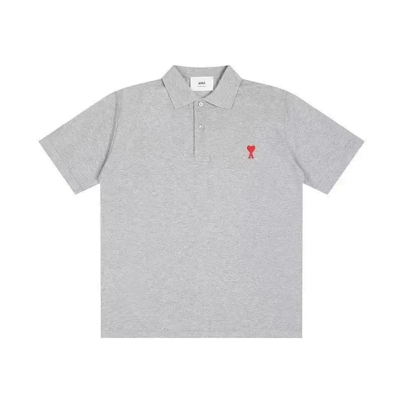 Ami Paris Ami Paris Grey AMI Heart Polo Shirt Grey - 1