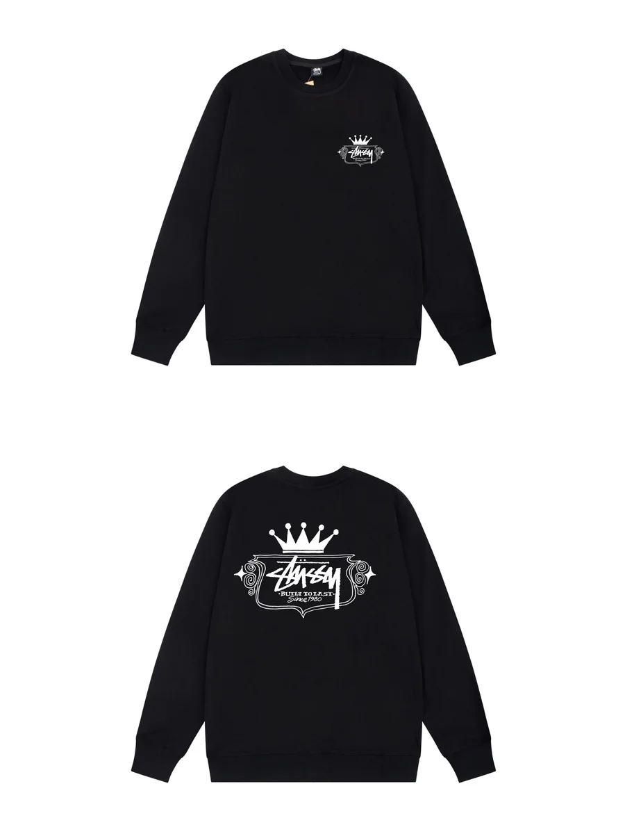 Stussy Stussy Crown Logo Crewneck Sweatshirt Black Black - 1