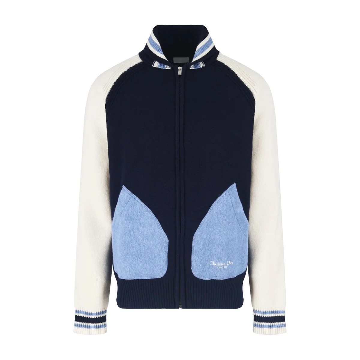 Dior Christian Dior Navy & White Cardigan Navy - 1