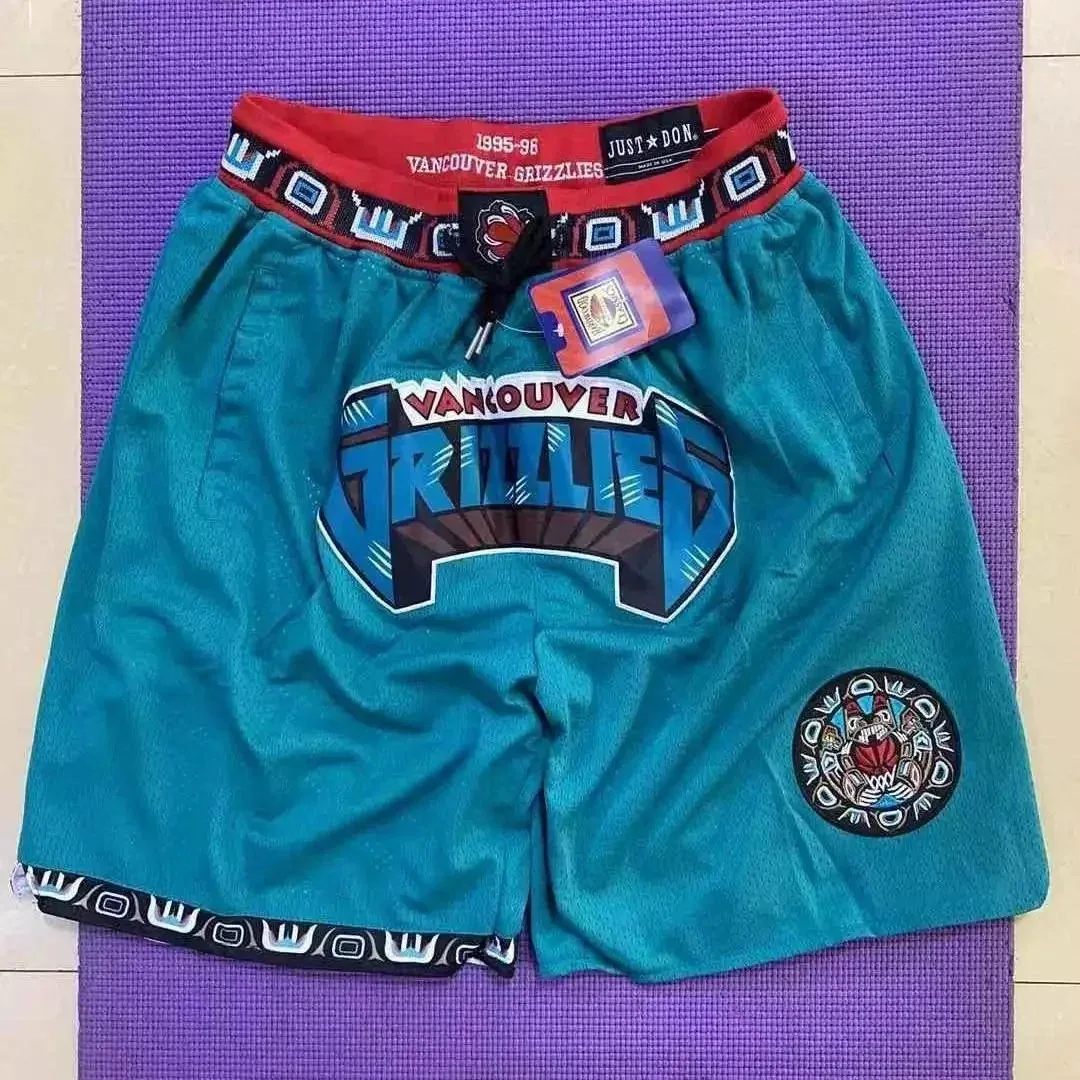 Just Don Just Don Grizzlies Green Embroidered Basketball Shorts Green - 1