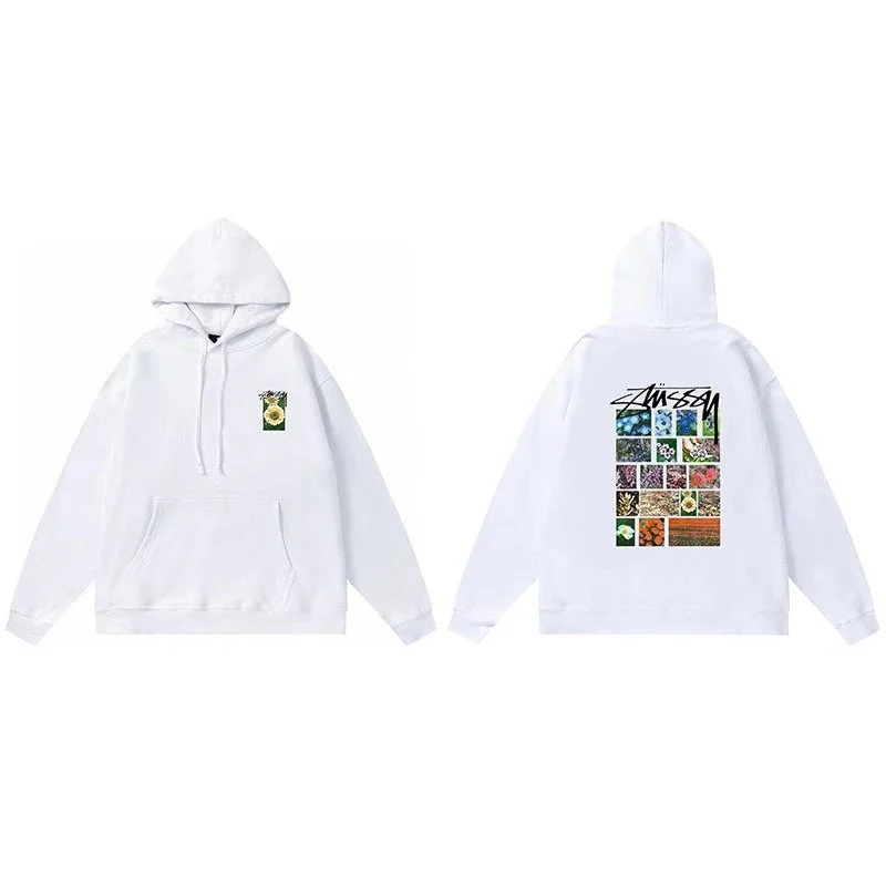 Stussy Stussy Stüssy White Floral Graphic Hoodie White - 1