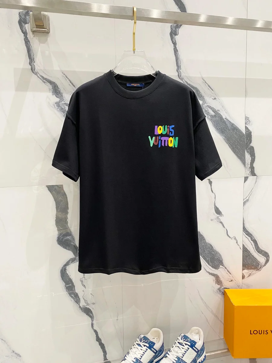 Louis Vuitton Louis Vuitton Black Multicolor Logo T-Shirt Black