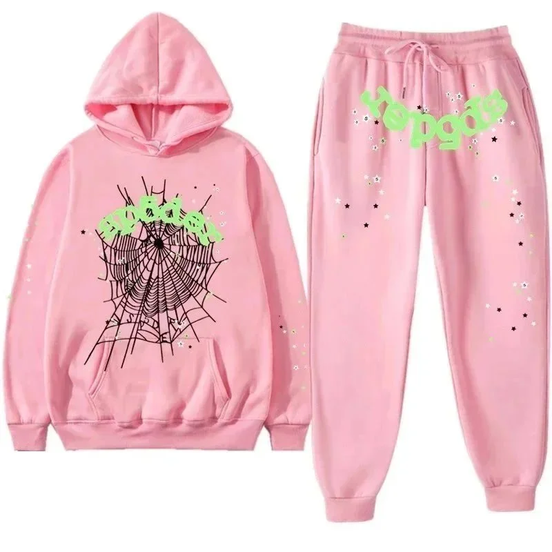 Other Pink Spider Web Print Tracksuit Set Pink - 1