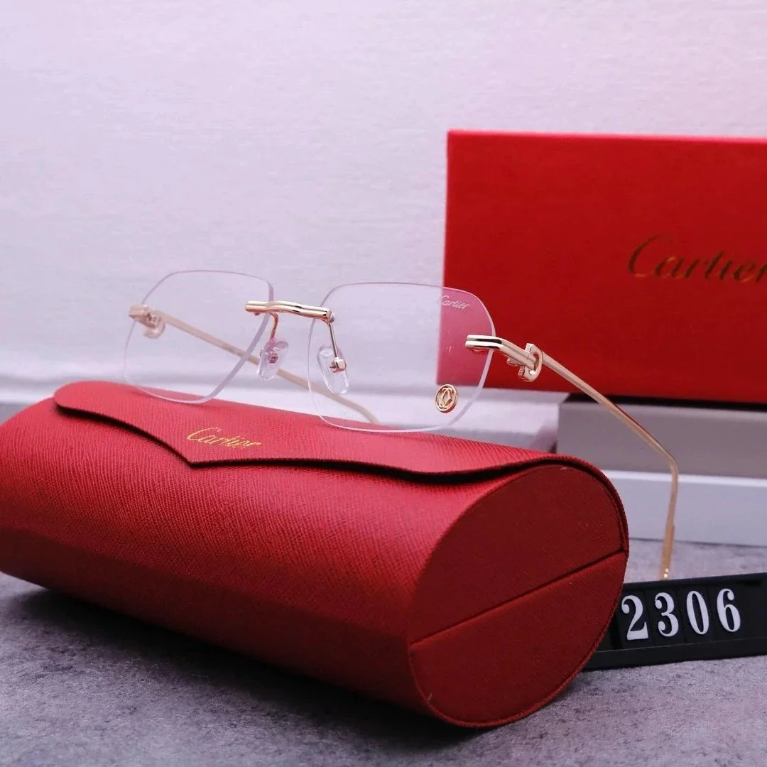 Cartier Cartier Soleil Blanc Gold Rimless Eyeglasses Gold - 1