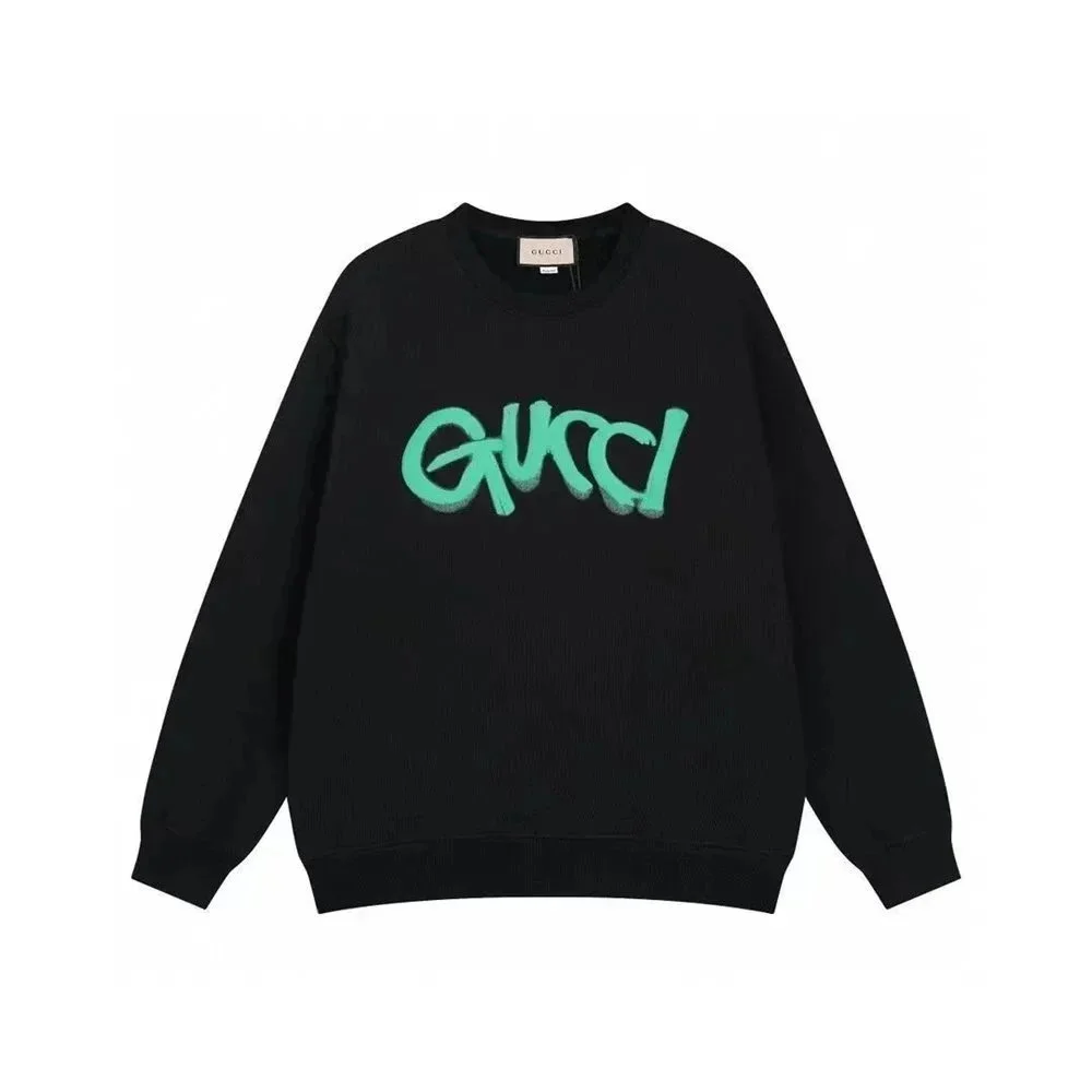 Gucci Gucci GC-14 Black with Green Logo Sweatshirt Black - 1